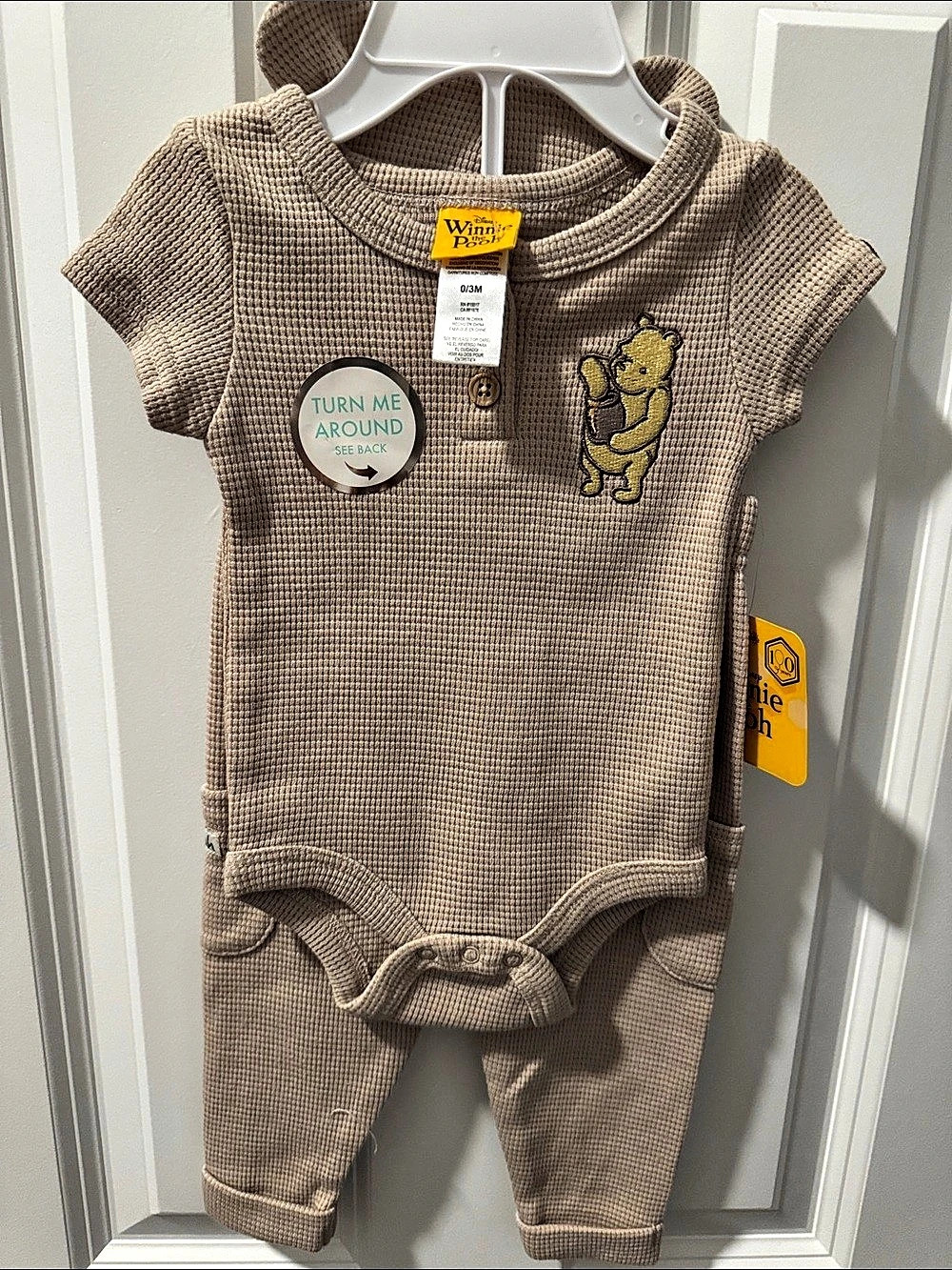 Disney Winnie the Pooh Waffle Knit Top and Pants Set Waffle Knit 3-Piece Set